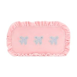 Stoney Clover Lane Airplane Embroidered Velvet Ruffle Small Pouch